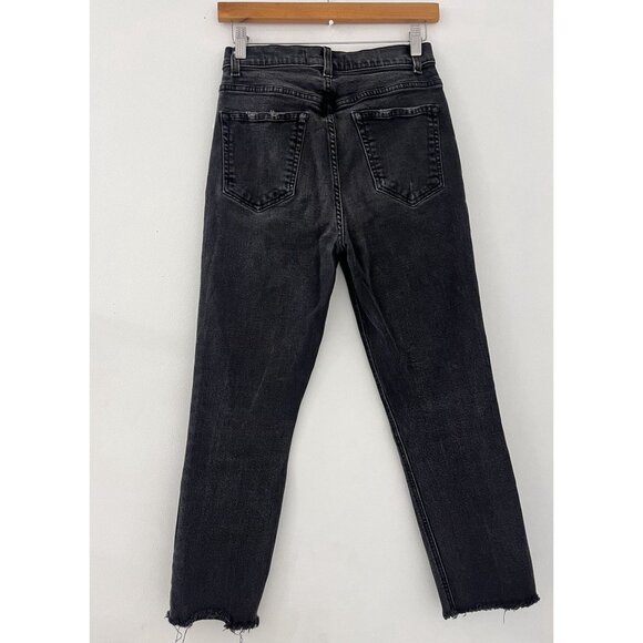 Womens Reformation Charcoal Gray Straight Leg Raw Hem Jeans size 28 - Picture 6 of 8